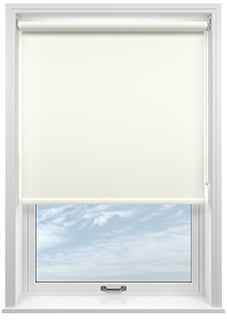 Oceana (Blackout), Cotton White - Motorised Roller Blind